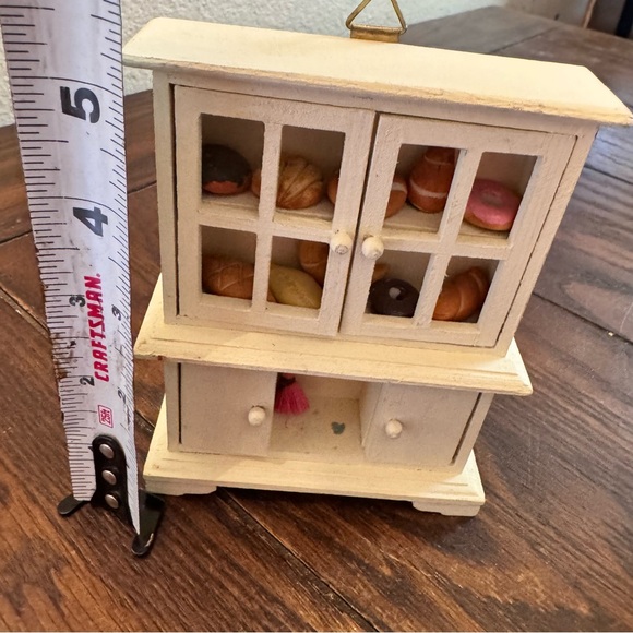 Vintage handmade Miniature white Wooden Hutch Accessories Dollhouse Wall Hanging - Picture 4 of 5
